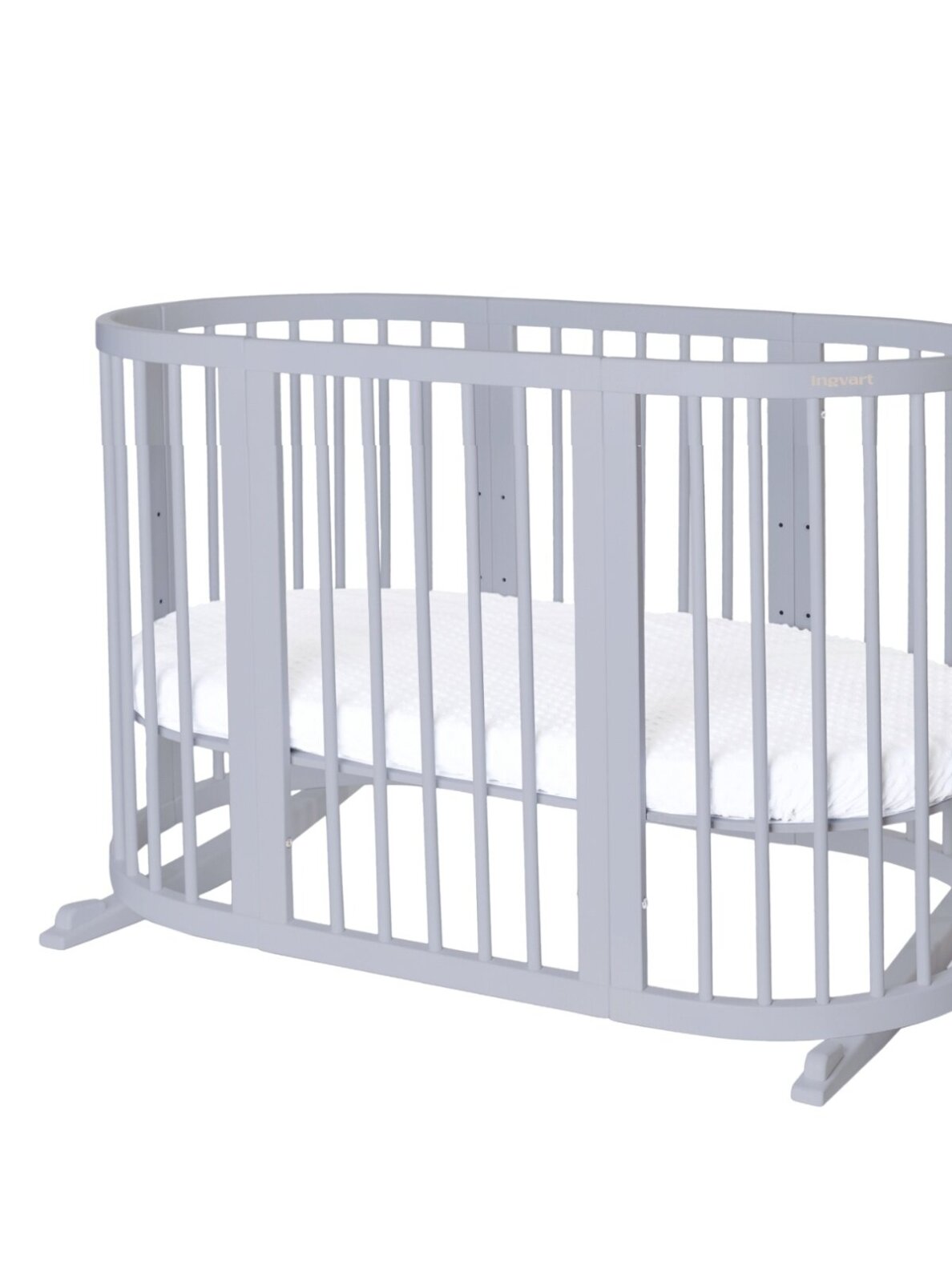 Oval convertible baby crib 9in1 Smart, Ingvart (Grey) Oval convertible baby crib 9in1 Smart, Ingvart (Grey)