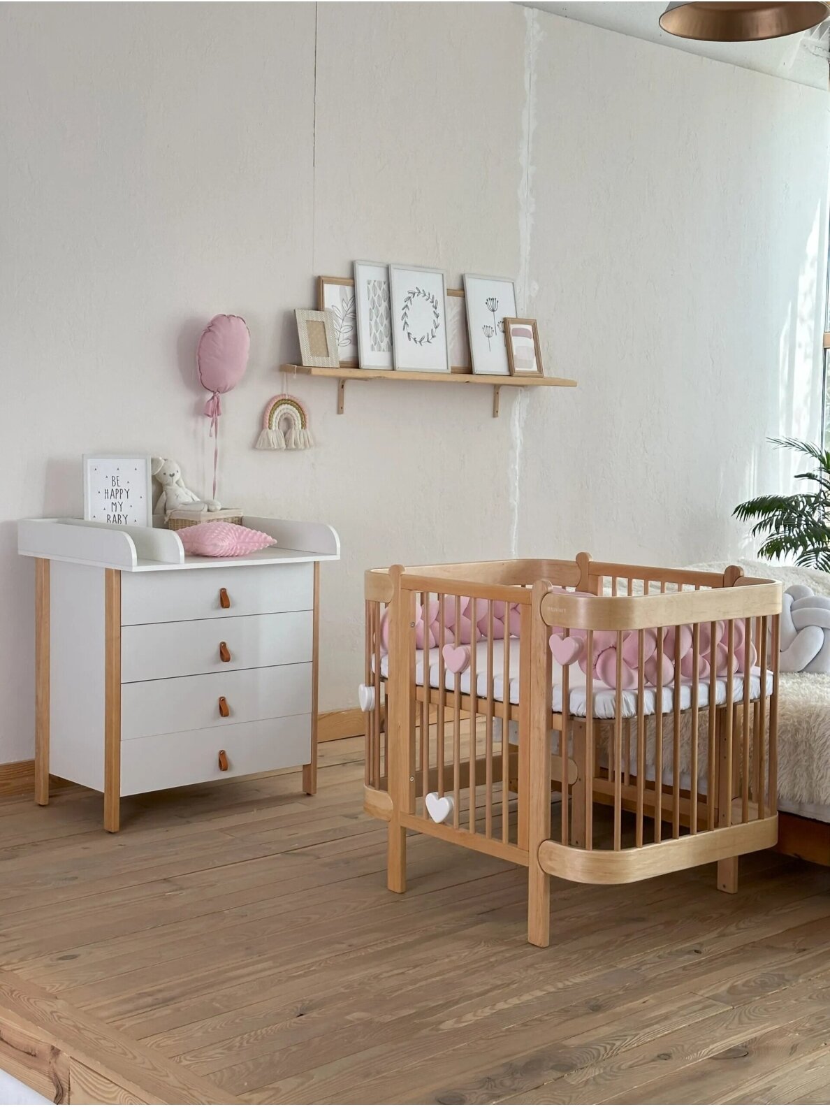 Oval convertible baby crib NIKA 5in1, Ingvart (White) (Kopija) 1