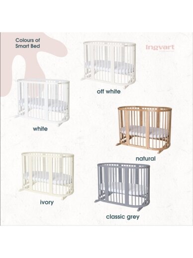 Oval convertible baby crib 9in1 Smart, Ingvart (Beige) 5 Oval convertible baby crib 9in1 Smart, Ingvart (Beige) 5