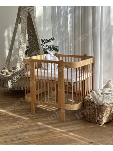 Oval convertible baby crib NIKA 5in1, Ingvart (White) (Kopija) 7 Oval convertible baby crib NIKA 5in1, Ingvart (White) (Kopija) 7