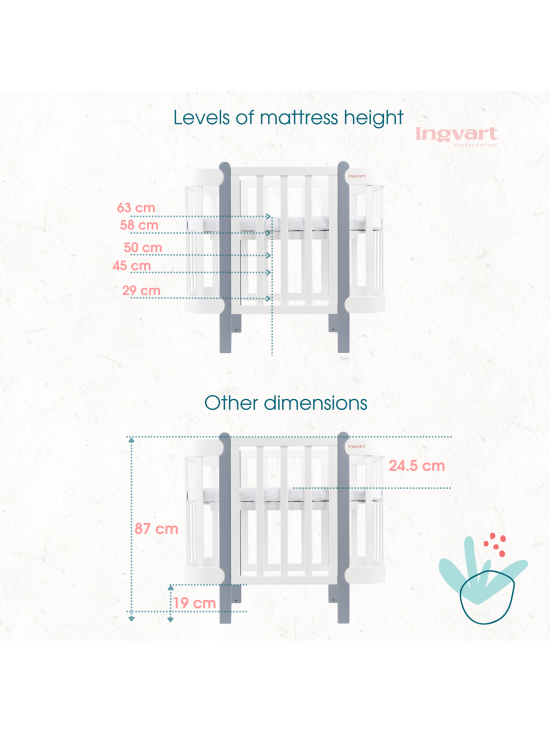 Oval convertible baby crib NIKA 5in1, Ingvart (White) (Kopija) 5 Oval convertible baby crib NIKA 5in1, Ingvart (White) (Kopija) 5