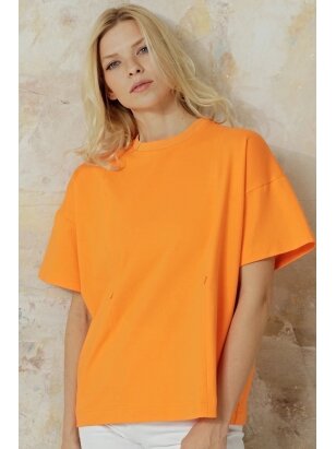 Maternity and nursing blouse, Orange, MOM ONLY