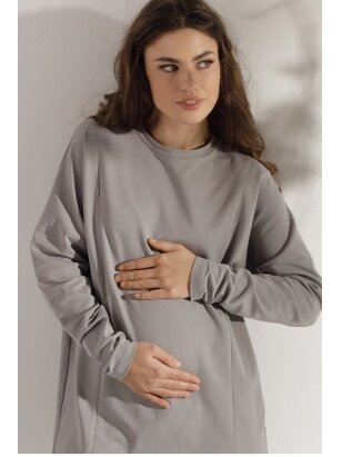 Maternity and nursing blouse, Gray, MOM ONLY