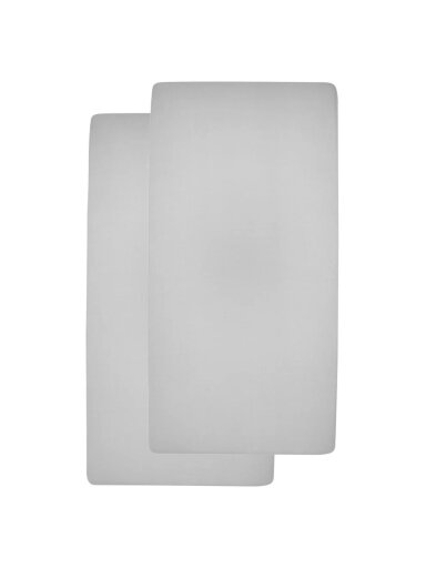 Jersey fitted sheet, 40x80/90cm 2pcs, Meyco Baby Light grey