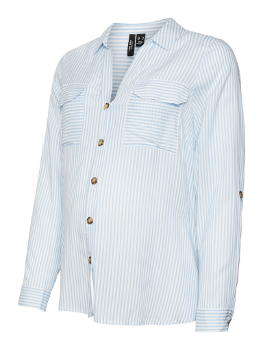 Blūze grūtniecēm VMMBUMPLY, Vero Moda (White/blue) Blūze grūtniecēm VMMBUMPLY, Vero Moda (White/blue)
