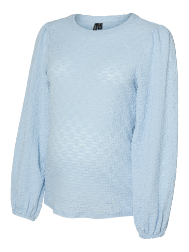Maternity blouse with long sleeves VMMFLOWER, Mama;licious (Light blue)