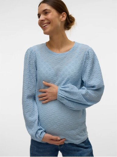 Blūze grūtniecēm VMMFLOWER, Mama;licious (Light blue)