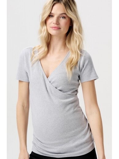 Maternity T-Shirt, Mlnadine, Sanson-Grey Melange, Noppies 1