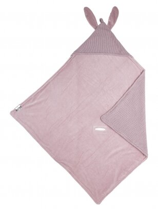 Blanket with hood 90x90cm, Meyco Baby (lilac hare)