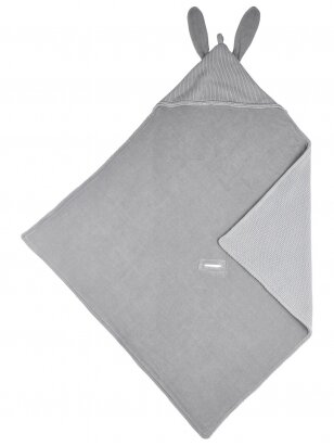 Blanket with hood 90x90cm, Meyco Baby (Silver Rabbit)