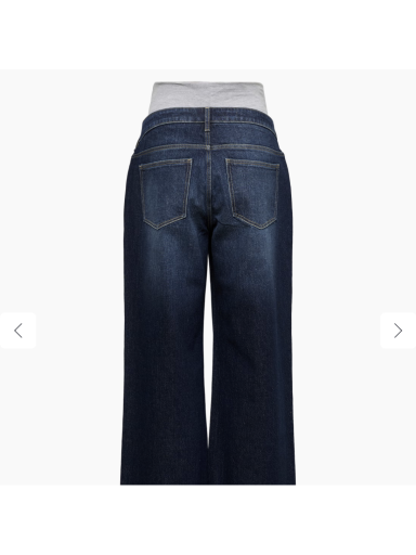 Grūtnieču džinsi ar platām staru kājām MLMALAGA, Mama;licious, tumši zils denims