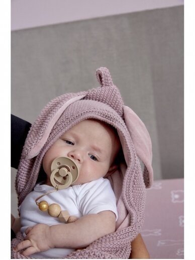 Blanket with hood 90x90cm, Meyco Baby (lilac hare) 2