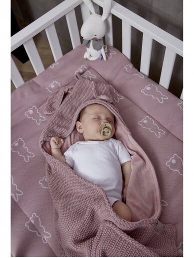 Blanket with hood 90x90cm, Meyco Baby (lilac hare) 1