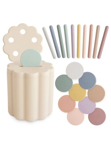 Educational sorting toy Coin & Tube Sorting Set, Mushie Educational sorting toy Coin & Tube Sorting Set, Mushie