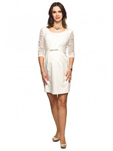 Formal white dress for pregnant LACE, Torelle 1
