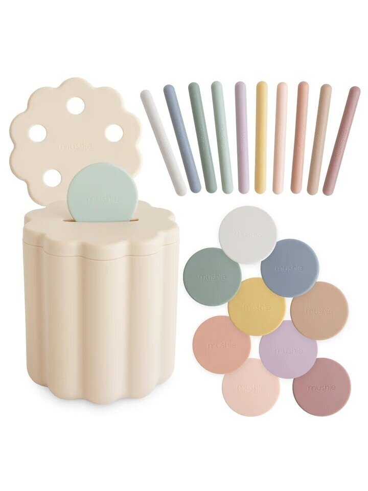 Educational sorting toy Coin & Tube Sorting Set, Mushie Educational sorting toy Coin & Tube Sorting Set, Mushie