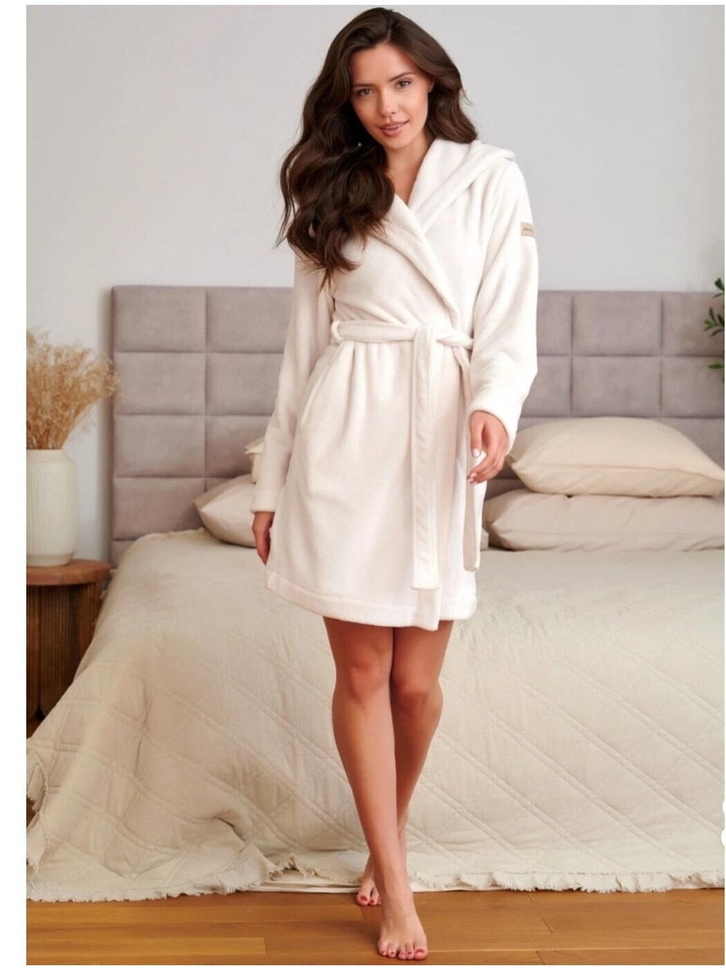 Fluffy Maternity Robe DN, Milk 2