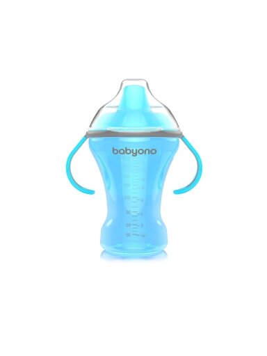 Bērnu pudelīte BabyOno Natural Nursing, zils, 260 ml,6 mēn+