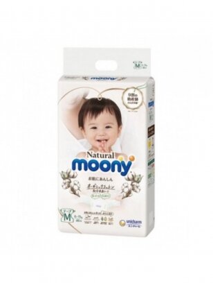 Japanese diapers for babies Moony Natural M 6-11 kg, 46 pcs.