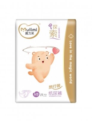 Japanese diapers for babies Mulimi 0-5kg, 18 pcs.
