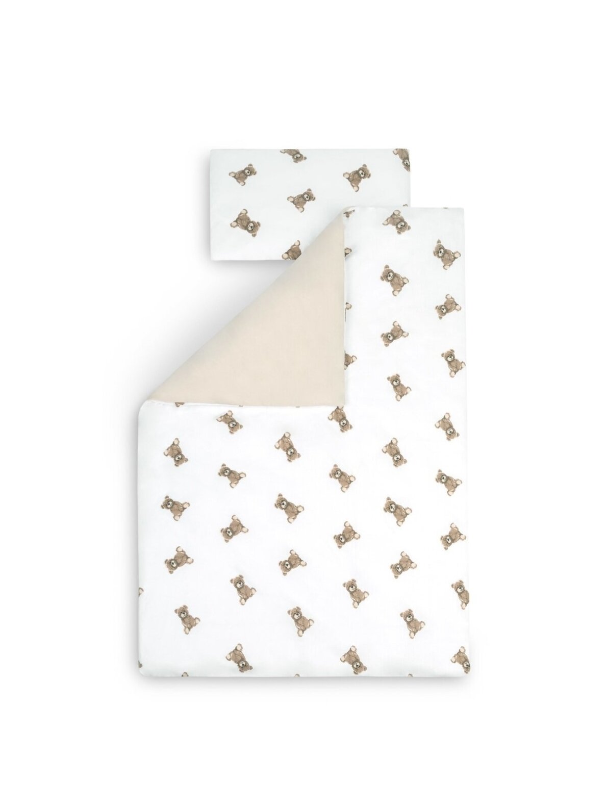 Sensillo bedding set 2 pcs + sheet Teddy, sand, 100x135 cm