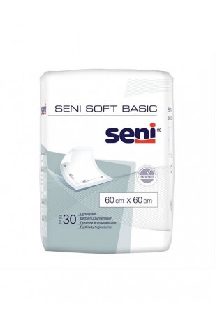 SENI SOFT BASIC absorbējošie palagi, 60x60 cm, 1 gab.