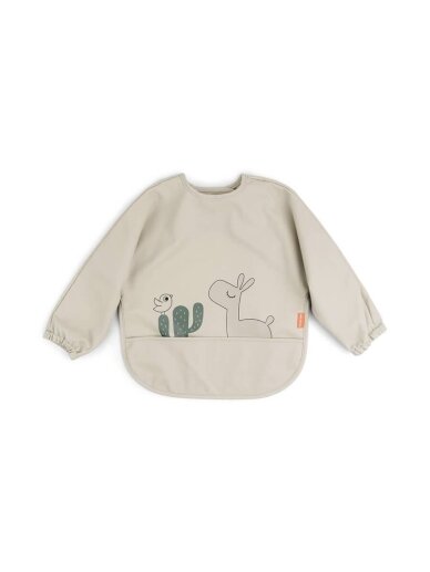 Sleeved pocket bib, Done by Deer (Deer Friends Sand) Sleeved pocket bib, Done by Deer (Deer Friends Sand)