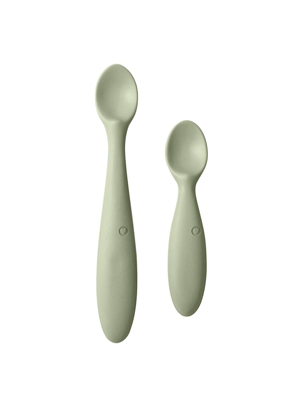 Set of silicone spoons, 2 pcs., Bibs (Sage) Set of silicone spoons, 2 pcs., Bibs (Sage)