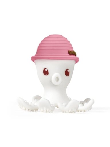 Silikona zobgrauzis Ollie Octopus, rozā, Mombella