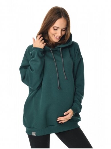 Warm sweater for pregnant and nursing, Naomi, by Mija (green) 3 Warm sweater for pregnant and nursing, Naomi, by Mija (green) 3