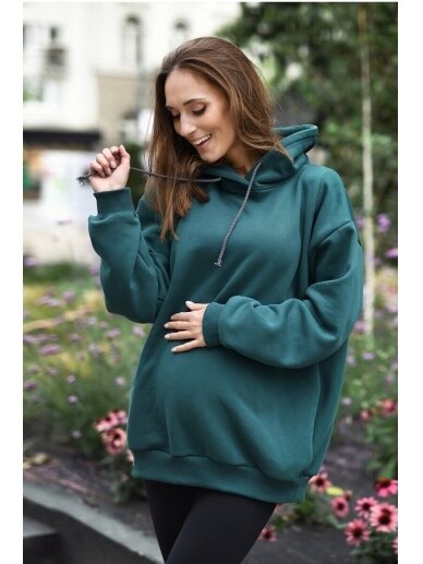 Warm sweater for pregnant and nursing, Naomi, by Mija (green) Warm sweater for pregnant and nursing, Naomi, by Mija (green)
