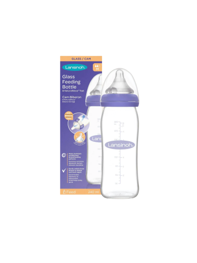 Stikla barošanas pudele 240ml., Lansinoh®