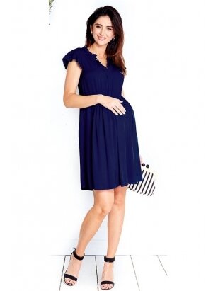 Dress for pregnant and breastfeeding PARMA NAVY, HappyMum