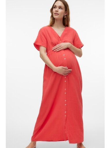Kleita grūtniecēm VMMNATALI, Cayenne, Vero Moda (Coral)