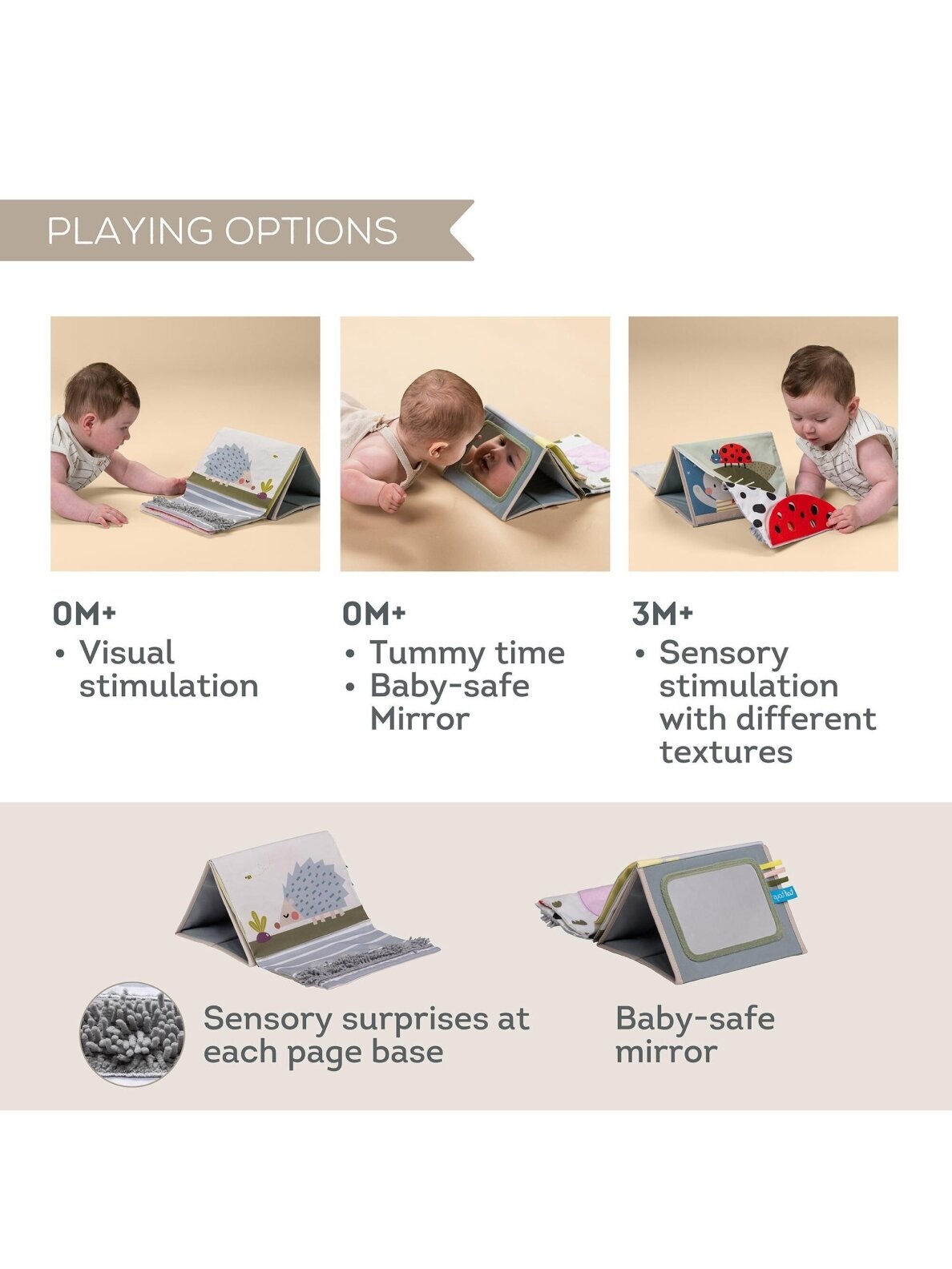 Taf Toys baby book Tummy time Sensory book 2