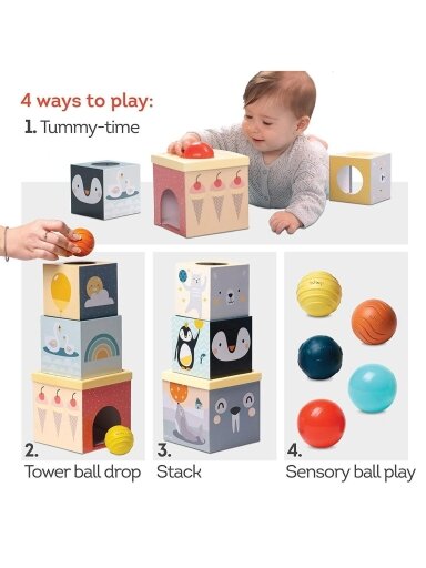 Taf Toys attīstošā rotaļlieta North Pole Ball Drop Stacker