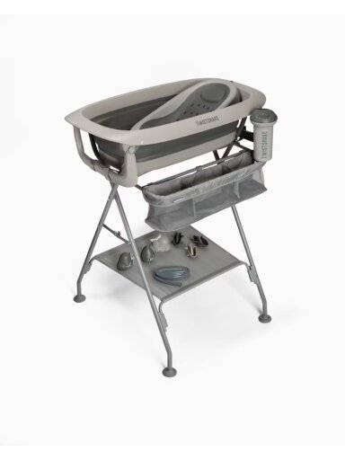 Vanniņa ar statīvu twistshake luxury bath kit (faded grey)