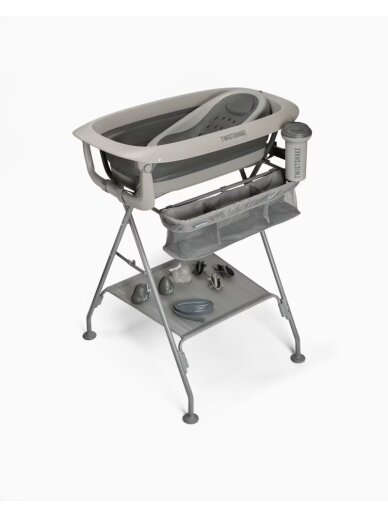 Vanniņa ar statīvu twistshake luxury bath kit (faded grey)
