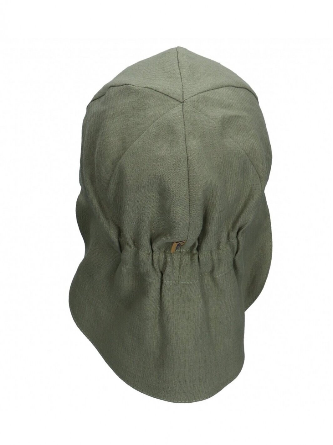 TuTu hat with neck protection made of natural linen (green) 2 TuTu hat with neck protection made of natural linen (green) 2