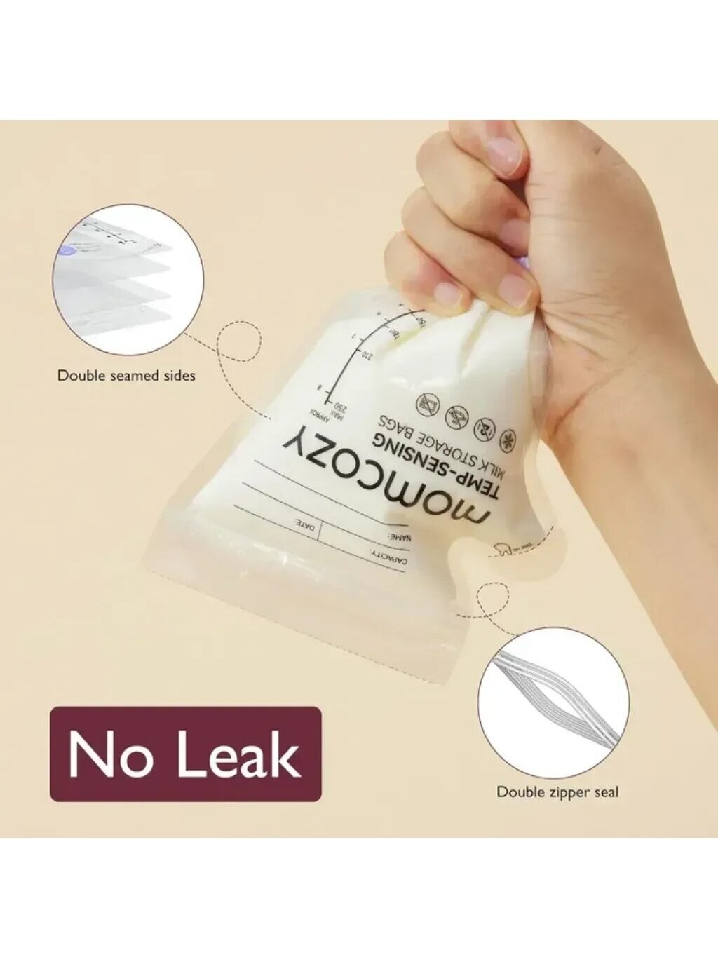 Milk storage bags with spout, 60 pcs., Momcozy  2