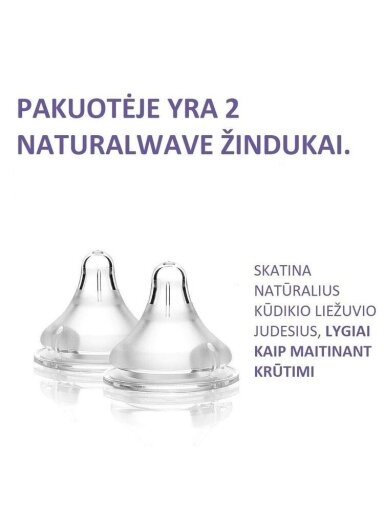 Knupis Lansinoh Natural Wave, lēna plūsma, S izmērs