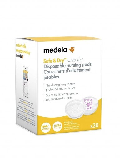 Vienreizēji barojošas spilventiņi Medela Ultra Thin, 30 gab.