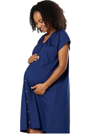 Maternity & Nursing labour nightdress by CC (blue)