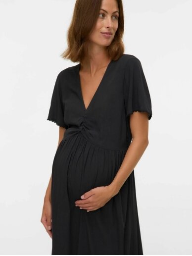 Viscose dress for pregnant and nursing women MLNARA Mama;licious (Black) 3 Viscose dress for pregnant and nursing women MLNARA Mama;licious (Black) 3
