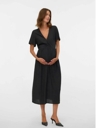 Viscose dress for pregnant and nursing women MLNARA Mama;licious (Black) 1 Viscose dress for pregnant and nursing women MLNARA Mama;licious (Black) 1