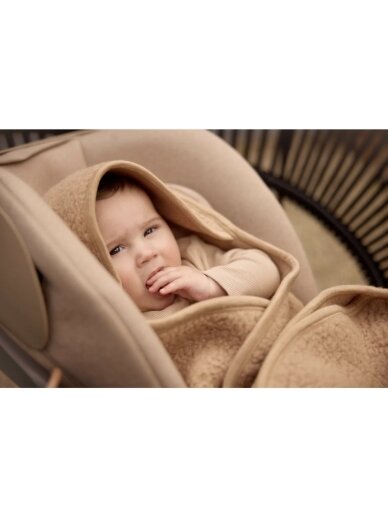 Wrap Blanket Sherpa, Merino Wool, 80x80 cm, Jollein, Natural 3