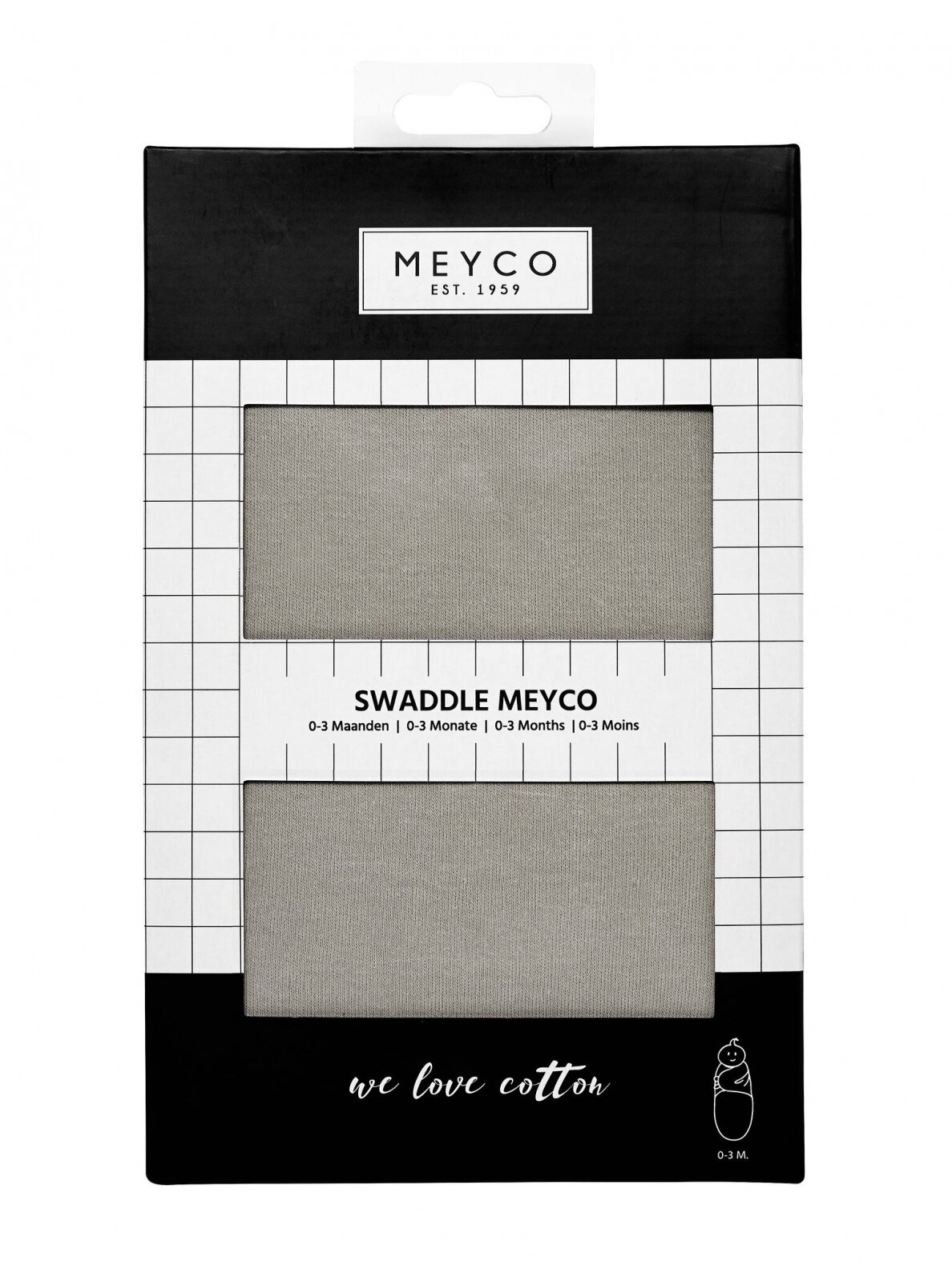Baby Swaddle, 0-3 months by Meyco Baby (Grey) 1
