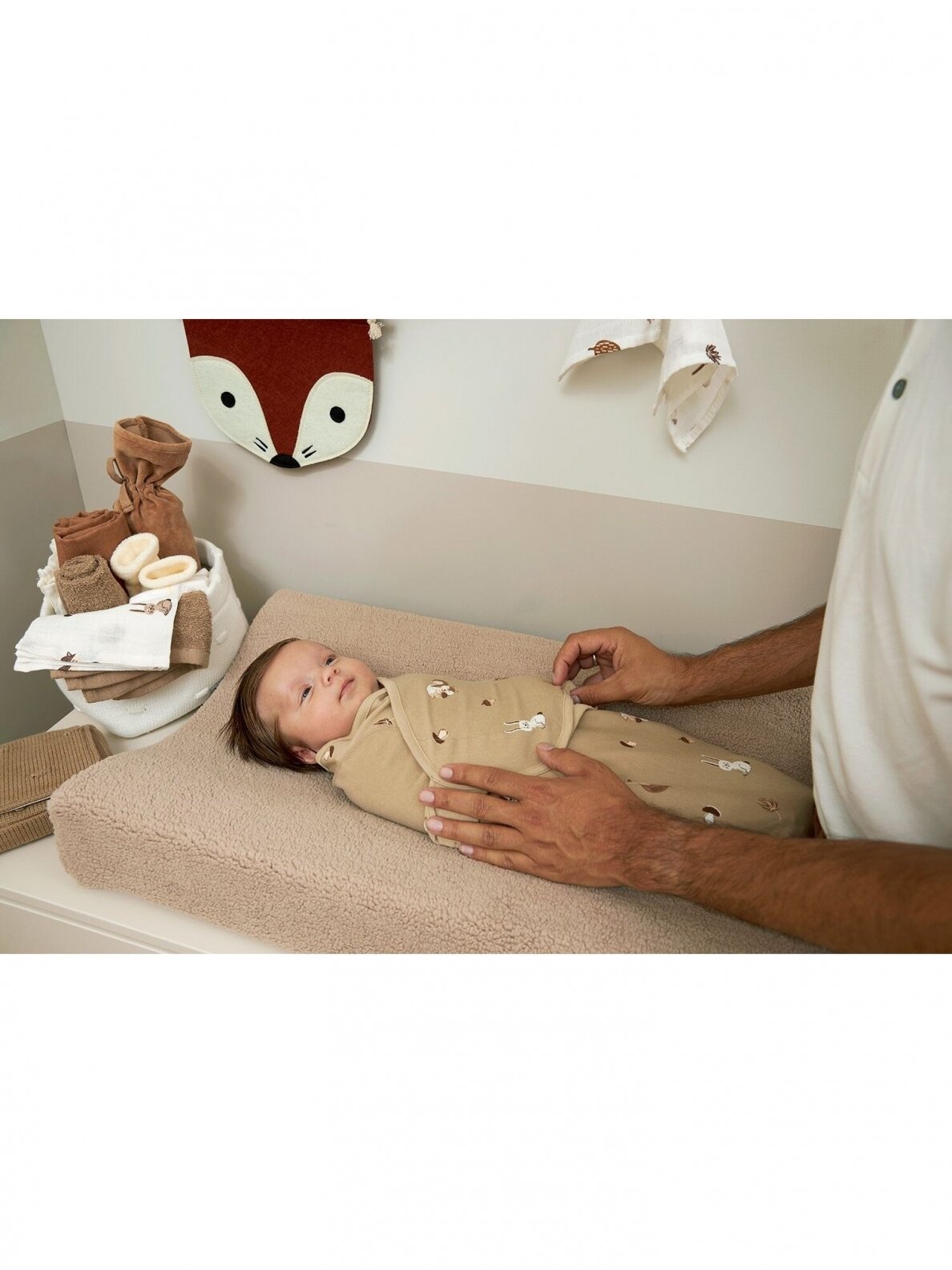 Baby Swaddle, 0-3 months by Meyco Baby(forest animal sand, TOG 1,0 1