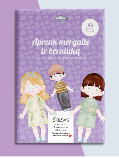 Educational magnets SKILSAS "Dress up a girl and a boy"